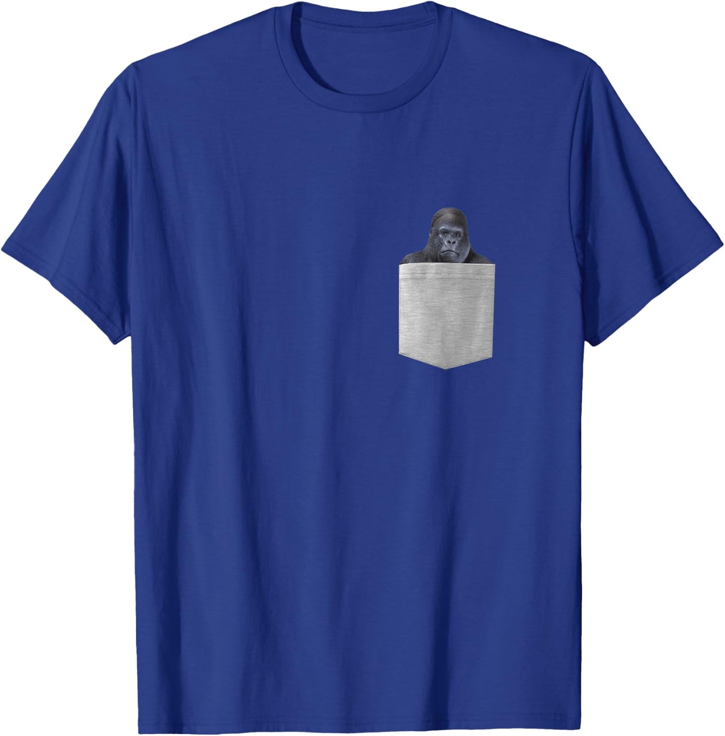 Gorilla In Your Pocket Funny Peeking Ape Monkey Wildlife T-Shirt - T-Shirt | Royal