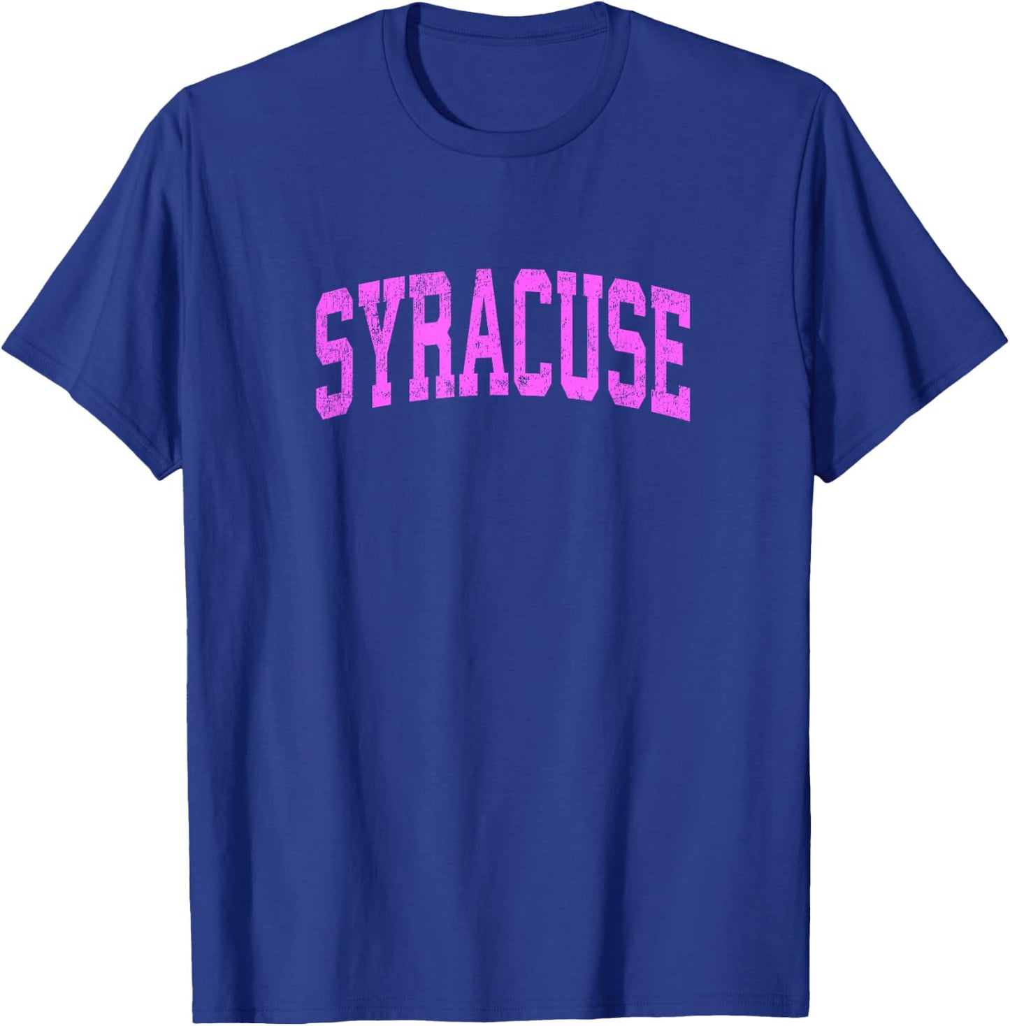 Syracuse New York NY Vintage Athletic Sports Pink Design T-Shirt - T-Shirt | Royal