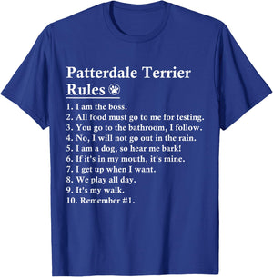 Funny Patterdale Terrier Dog Rules Women Girls Kids T-Shirt - T-Shirt | Royal