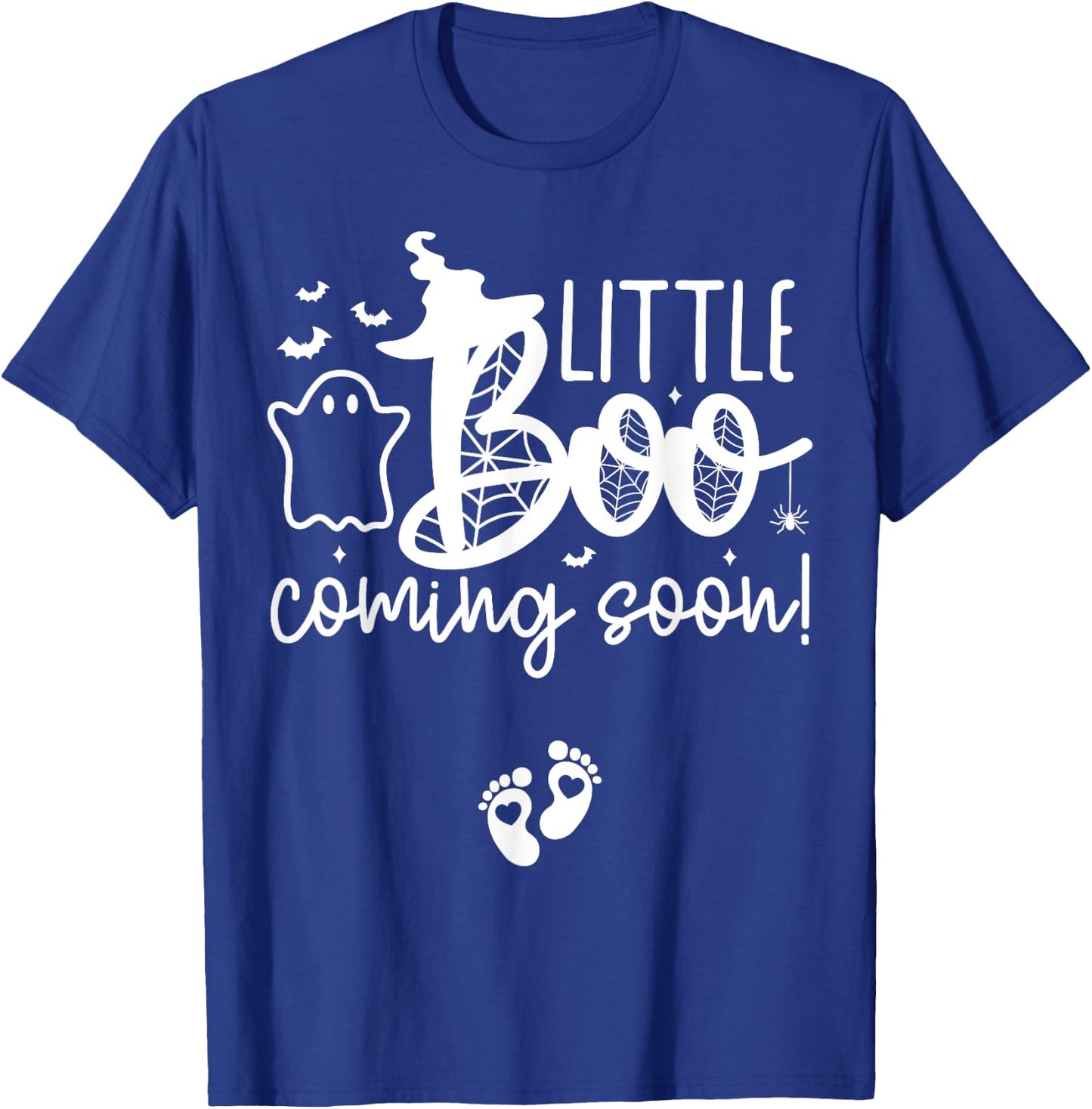 Halloween Pregnancy Announcement Little Boo Coming Soon T-Shirt - T-Shirt | Royal