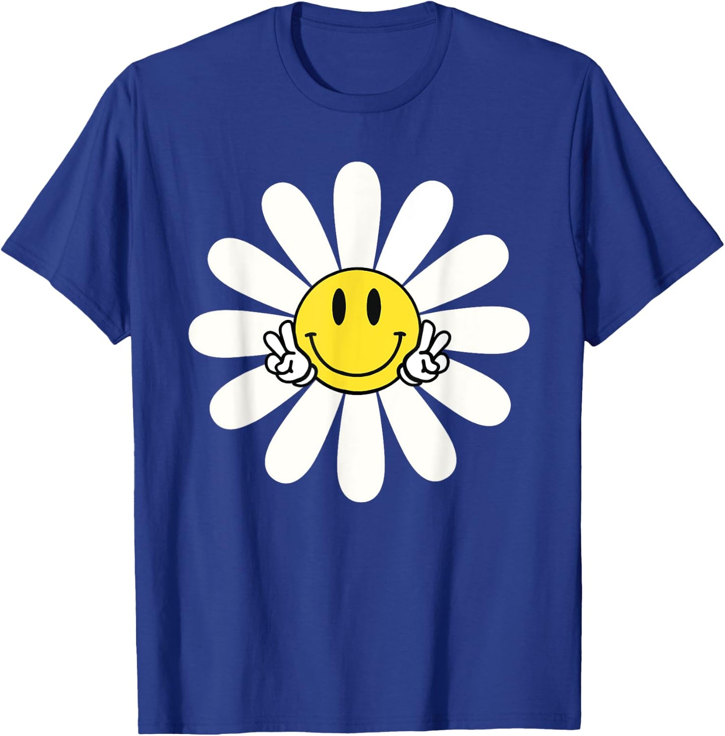 Nice white Daisies Flower Cute Daisies Flower Smile Face T-Shirt - T-Shirt | Royal