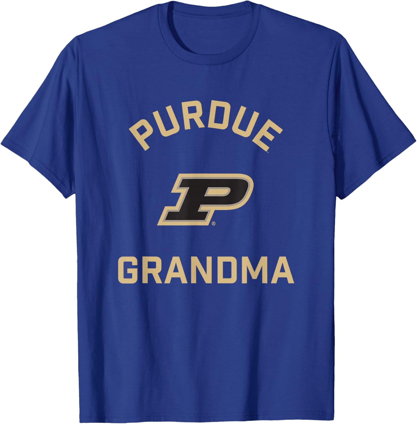 Campus Lab Purdue Boilermakers Arched Grandma - Black, Small, -Adults, Short Sleeve, Classic Fit, Cotton 100% T-Shirt - T-Shirt | Royal