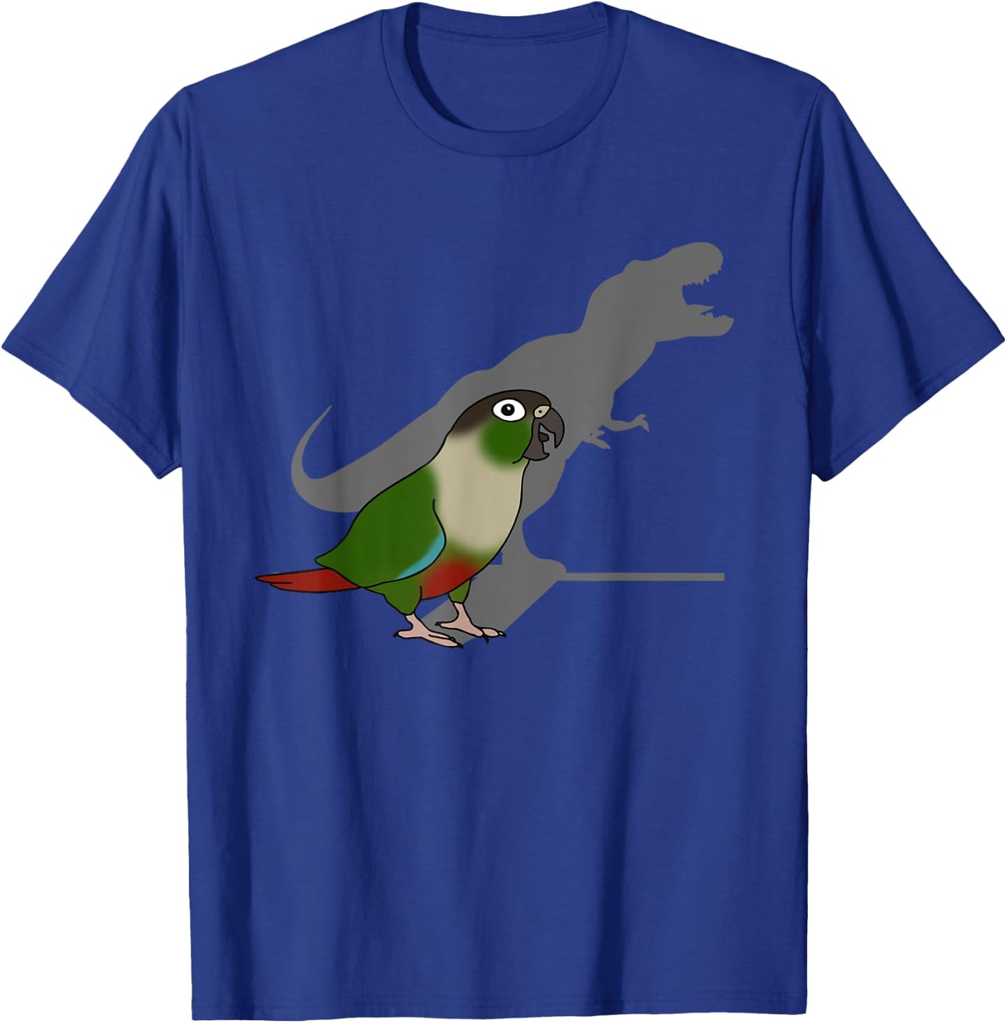 Screaming Parrot Birb Memes Funny T-Rex Green Cheeked Conure T-Shirt - T-Shirt | Royal