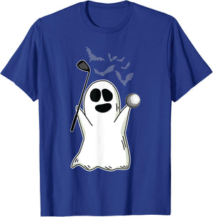 Ghost Playing Golf Lazy DIY Halloween Costume Funny Golfer T-Shirt - T-Shirt | Royal