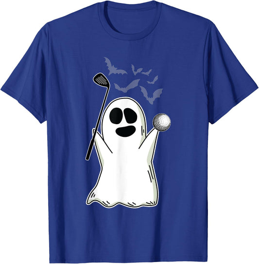Ghost Playing Golf Lazy DIY Halloween Costume Funny Golfer T-Shirt - T-Shirt | Royal