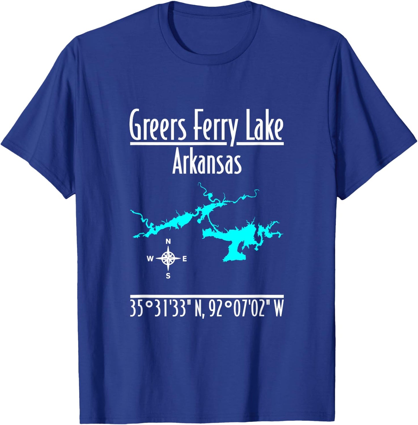 Modern Greers Ferry Lake - Arkansas T-Shirt - T-Shirt | Royal