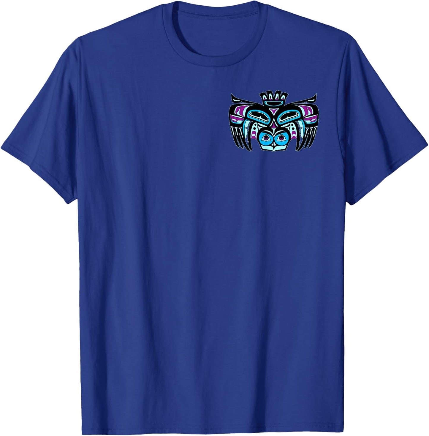 Alaska Native American Style Haida Tlingit Indian Spirit Owl T-Shirt - T-Shirt | Royal