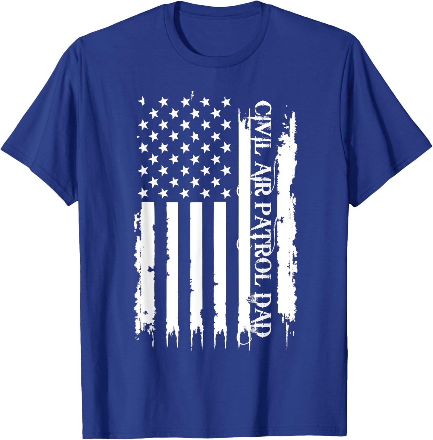Civil Air Patrol Dad United States Distressed w US Flag T-Shirt - T-Shirt | Royal