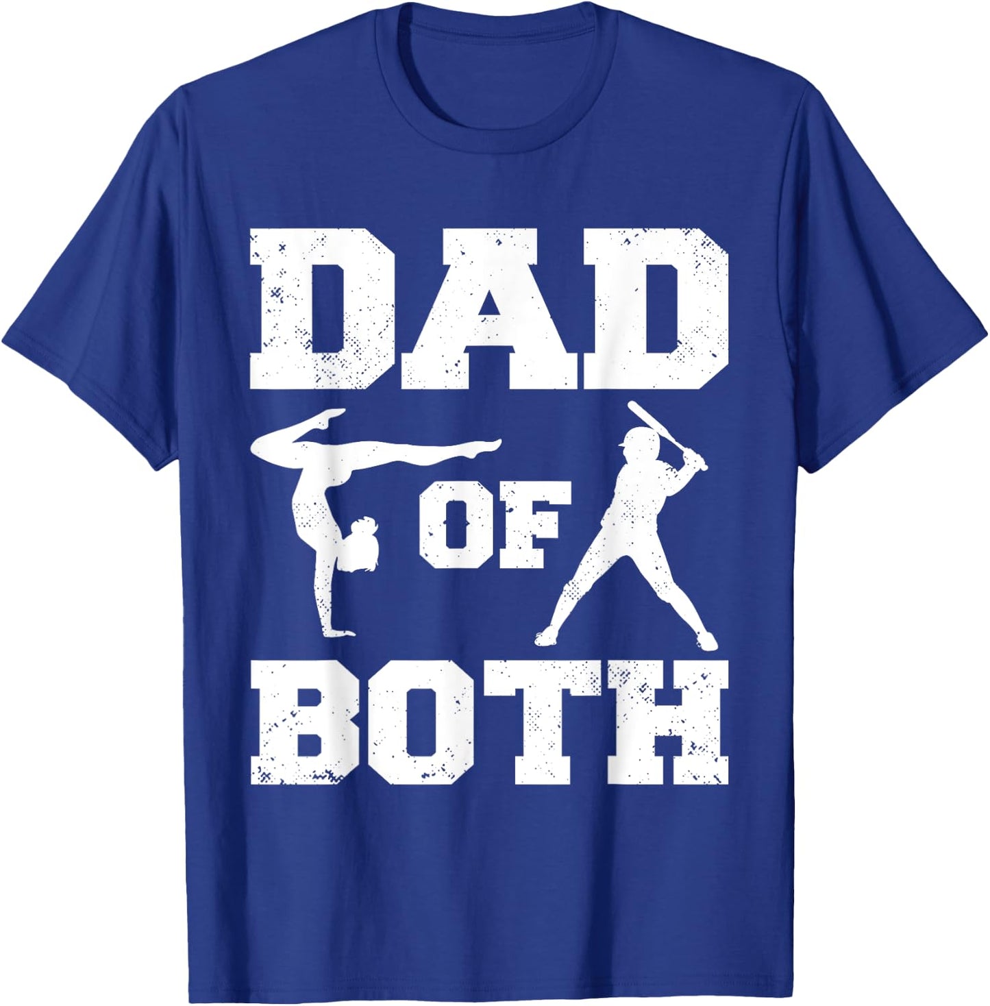Dad Of Both Funny Gymnastics Baseball Dad T-Shirt - T-Shirt | Royal