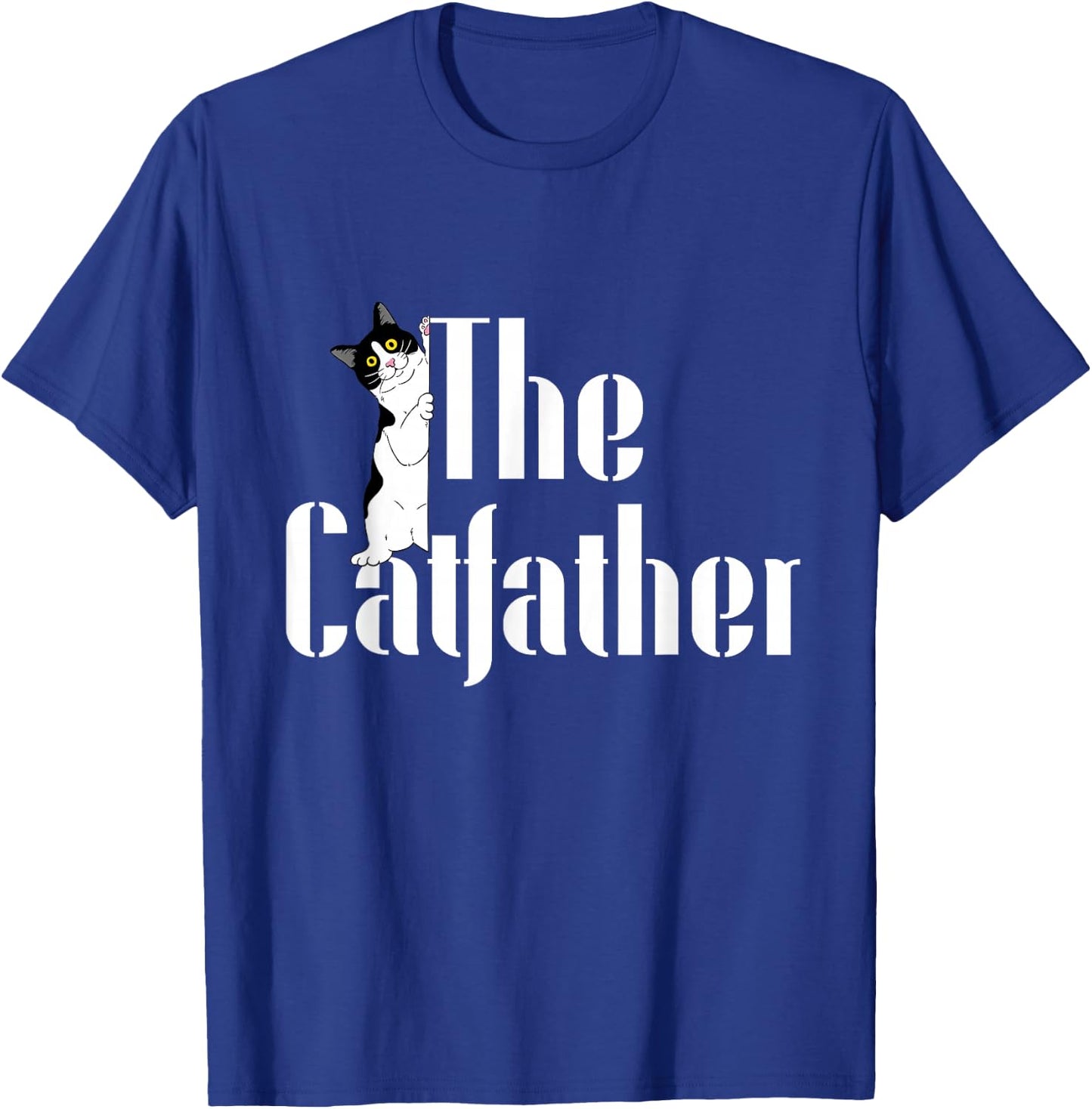 The Catfather Funny Cute Cat Dad Father Day Pet Kitty Lover T-Shirt - T-Shirt | Royal