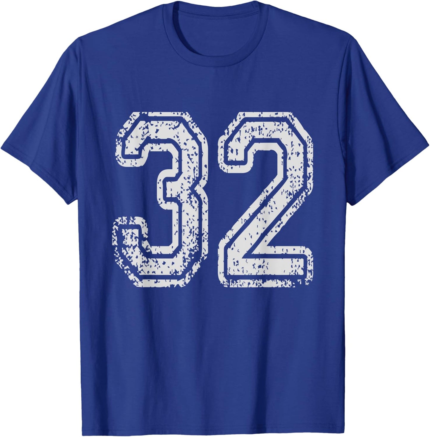 Team Jersey Uniforms Number 32 School Sports 32nd Birthday T-Shirt - T-Shirt | Royal