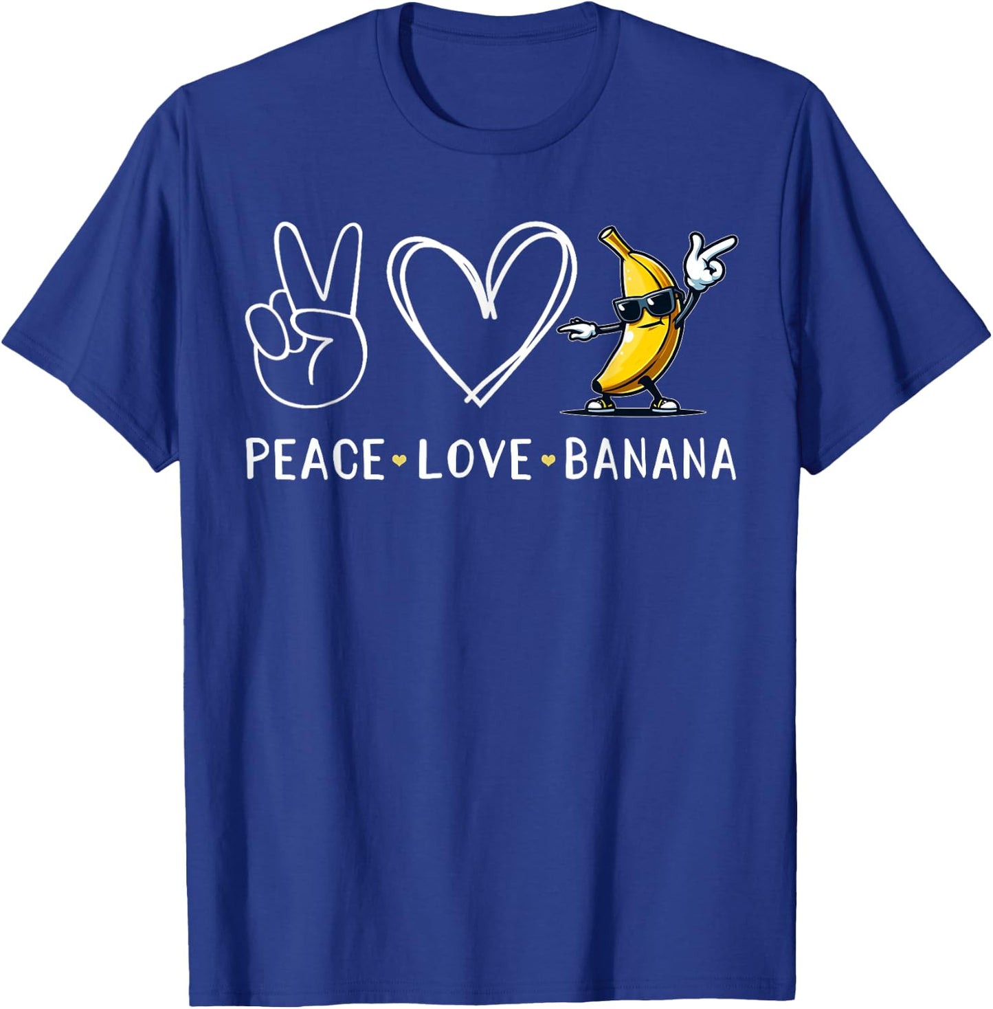 Funny Love Bananas Shirt Cute Banana Gifts Peace Love Banana T-Shirt - T-Shirt | Royal