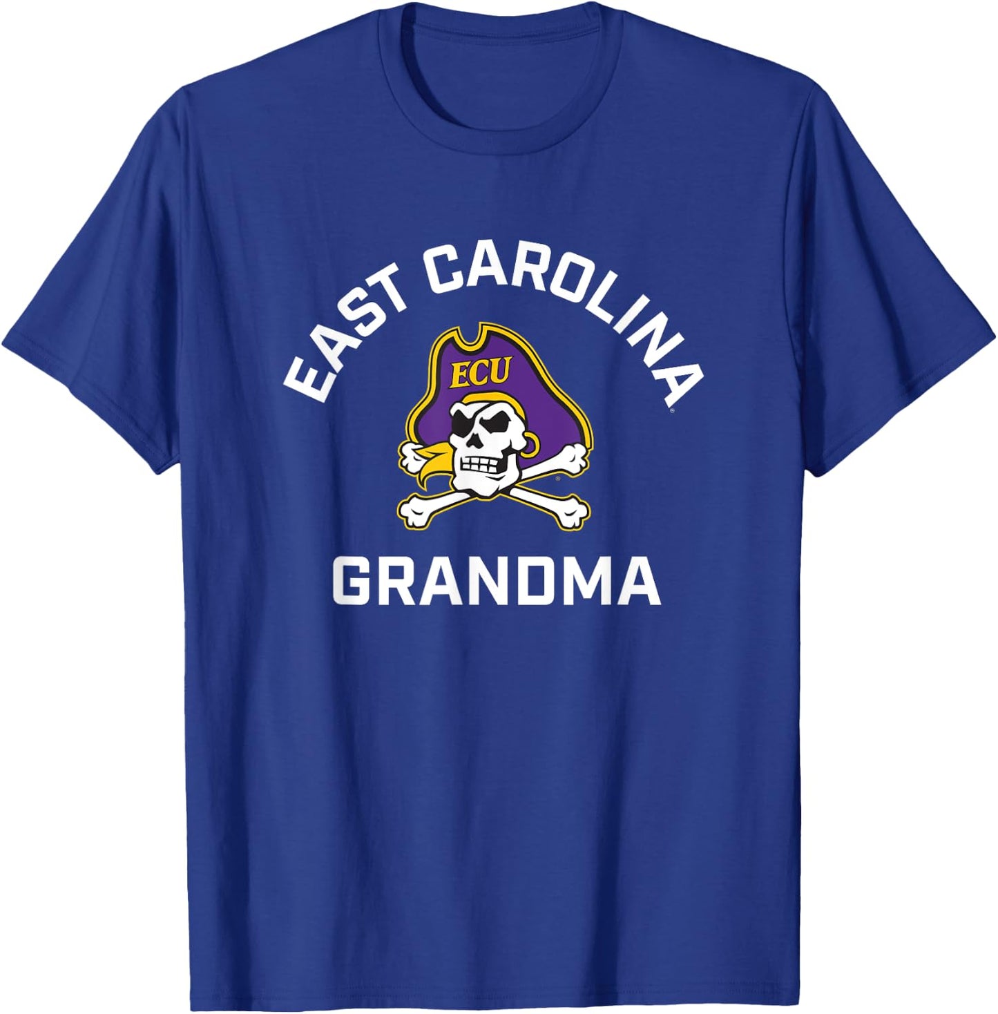 East Carolina University ECU Pirates Arched Grandma T-Shirt - T-Shirt | Royal