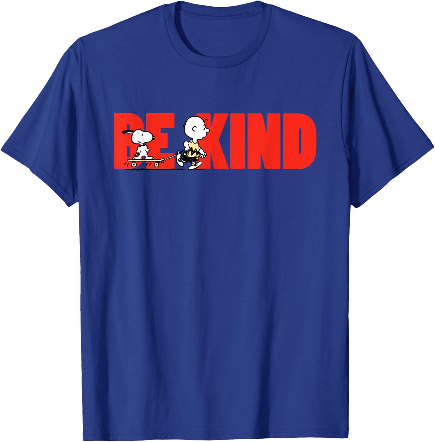 Peanuts Snoopy Charlie Brown Skateboard Be Kind T-Shirt - T-Shirt | Royal