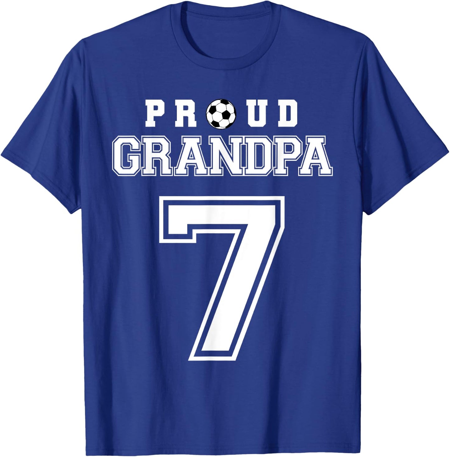 Number 7 Custom Proud Soccer Futbol Grandpa Personalized T-Shirt - T-Shirt | Royal