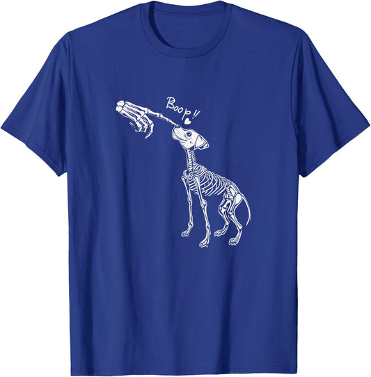 Funny Dog Skeleton Hand Boop Halloween Puppy Dog T-Shirt - T-Shirt | Royal