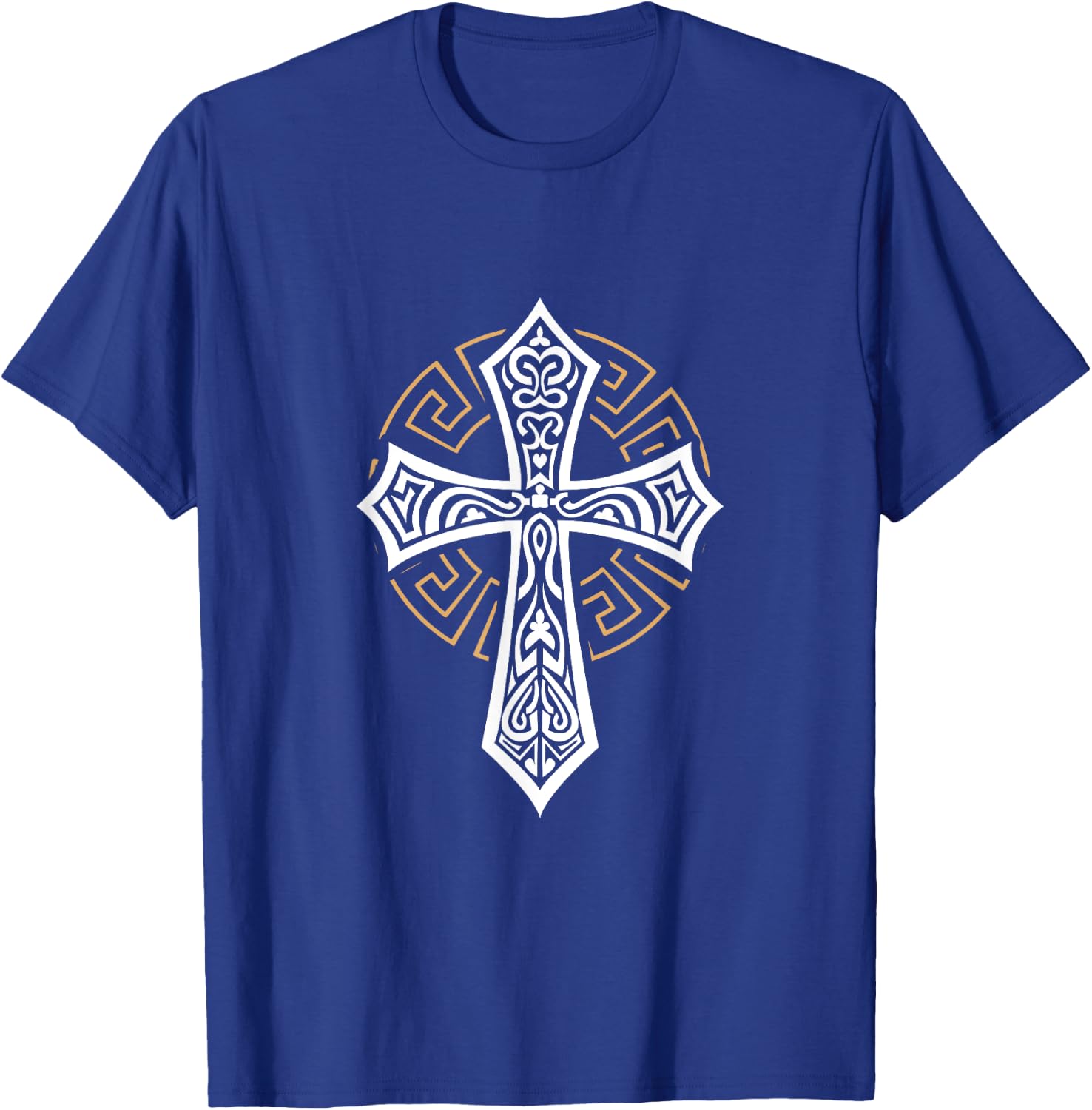 Tribal Cross Crucifix Religous Christian Catholic T-Shirt - T-Shirt | Royal