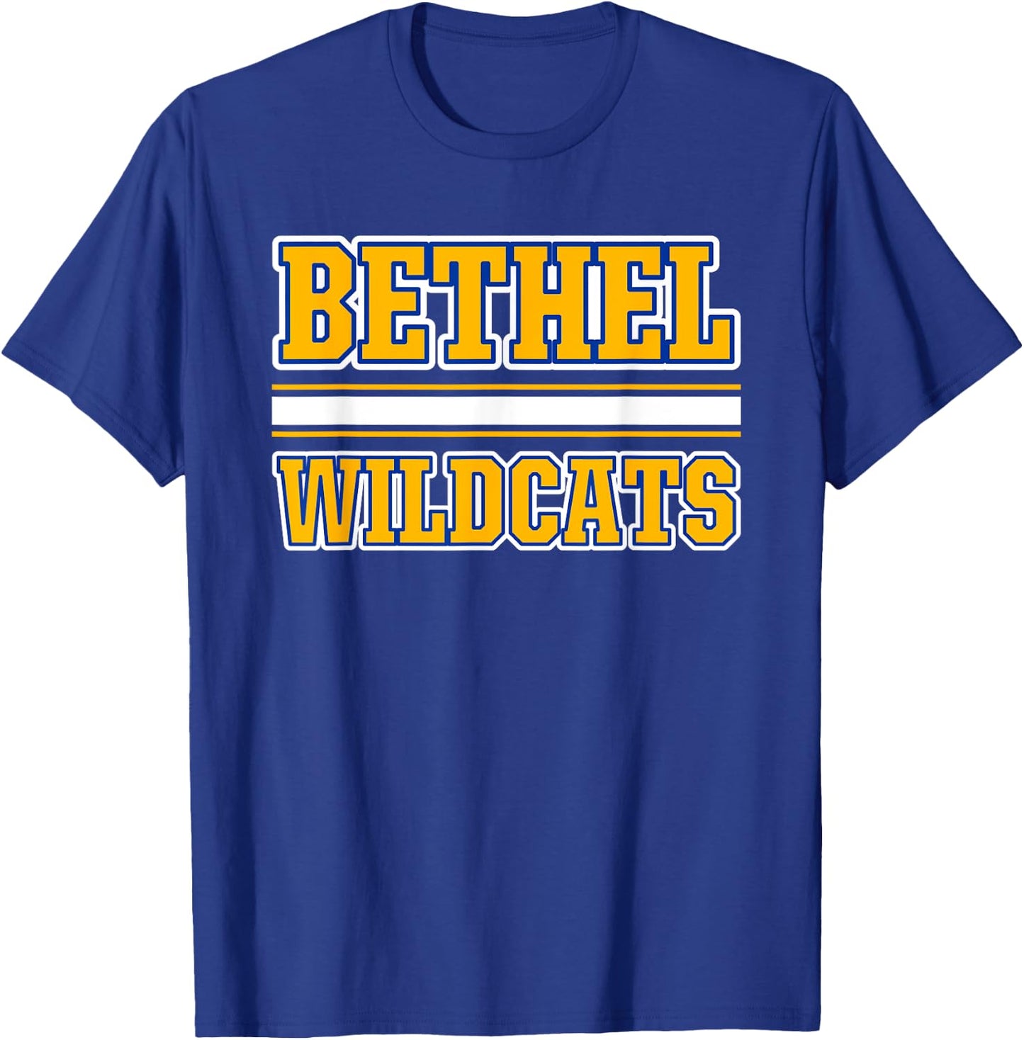 Bethel Wildcats Horizontal Stripes T-Shirt - T-Shirt | Royal