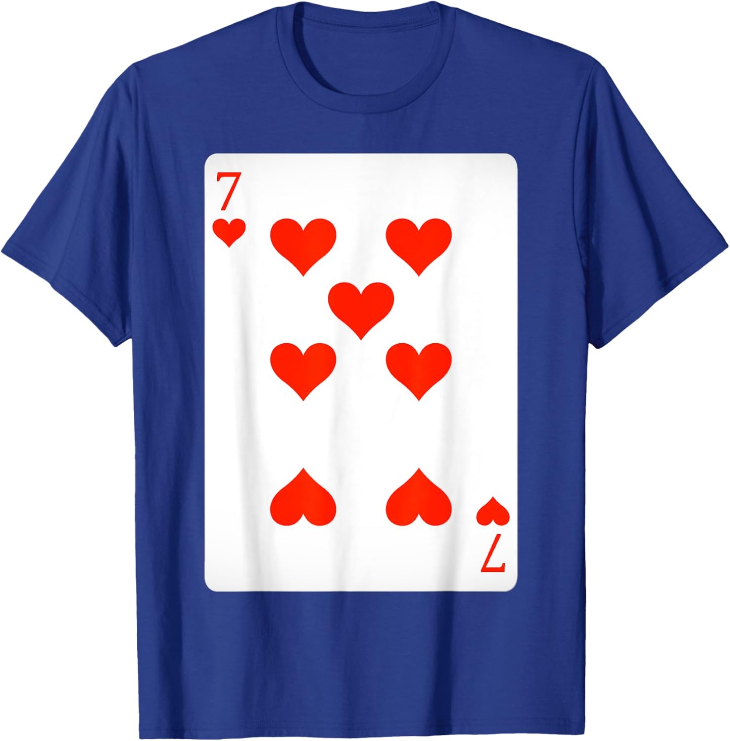 7 Seven of Hearts Playing Cards Shirt Easy Halloween Costume T-Shirt - T-Shirt | Royal