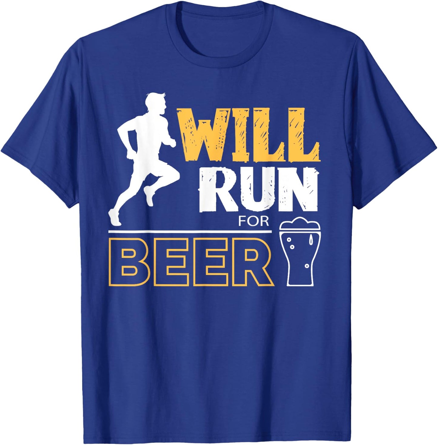 Will Run For Beer Funny Runner T-Shirt - T-Shirt | Royal