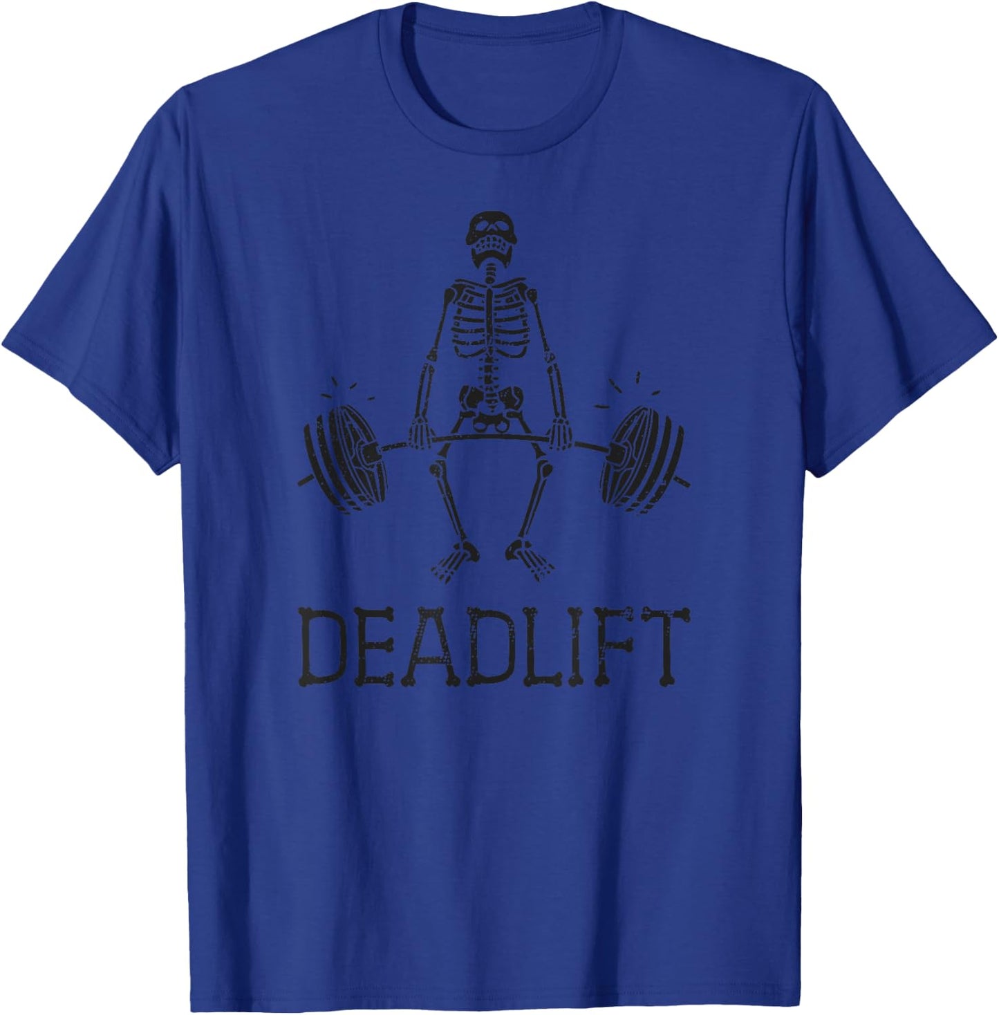 DEADLIFT Funny Halloween Skeleton Weight Lifting Workout T-Shirt - T-Shirt | Royal