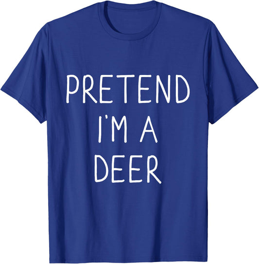 Pretend I'm a Deer Funny Lazy Easy DIY Halloween Costume T-Shirt - T-Shirt | Royal