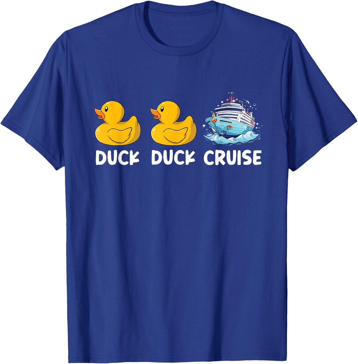 Duck Duck Cruise Family Matching Black Cotton Blend Classic Fit , -Adults & Kids, Short Sleeve, Pull On, 1 Count, Size Small T-Shirt - T-Shirt | Royal