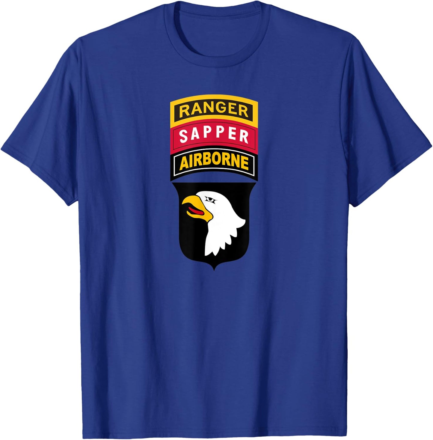 101st Airborne Shirt - Airborne Ranger Sapper - Center T-Shirt - T-Shirt | Royal