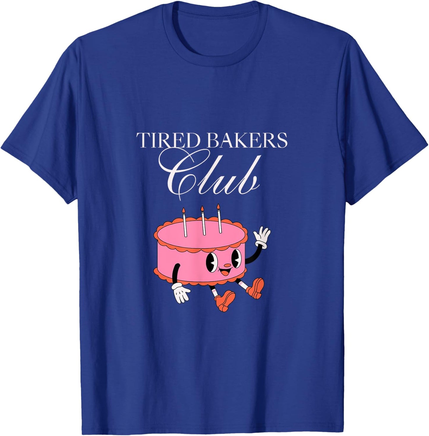 Tired Bakers Club Vintage Cake Retro Baking Funny T-Shirt - T-Shirt | Royal