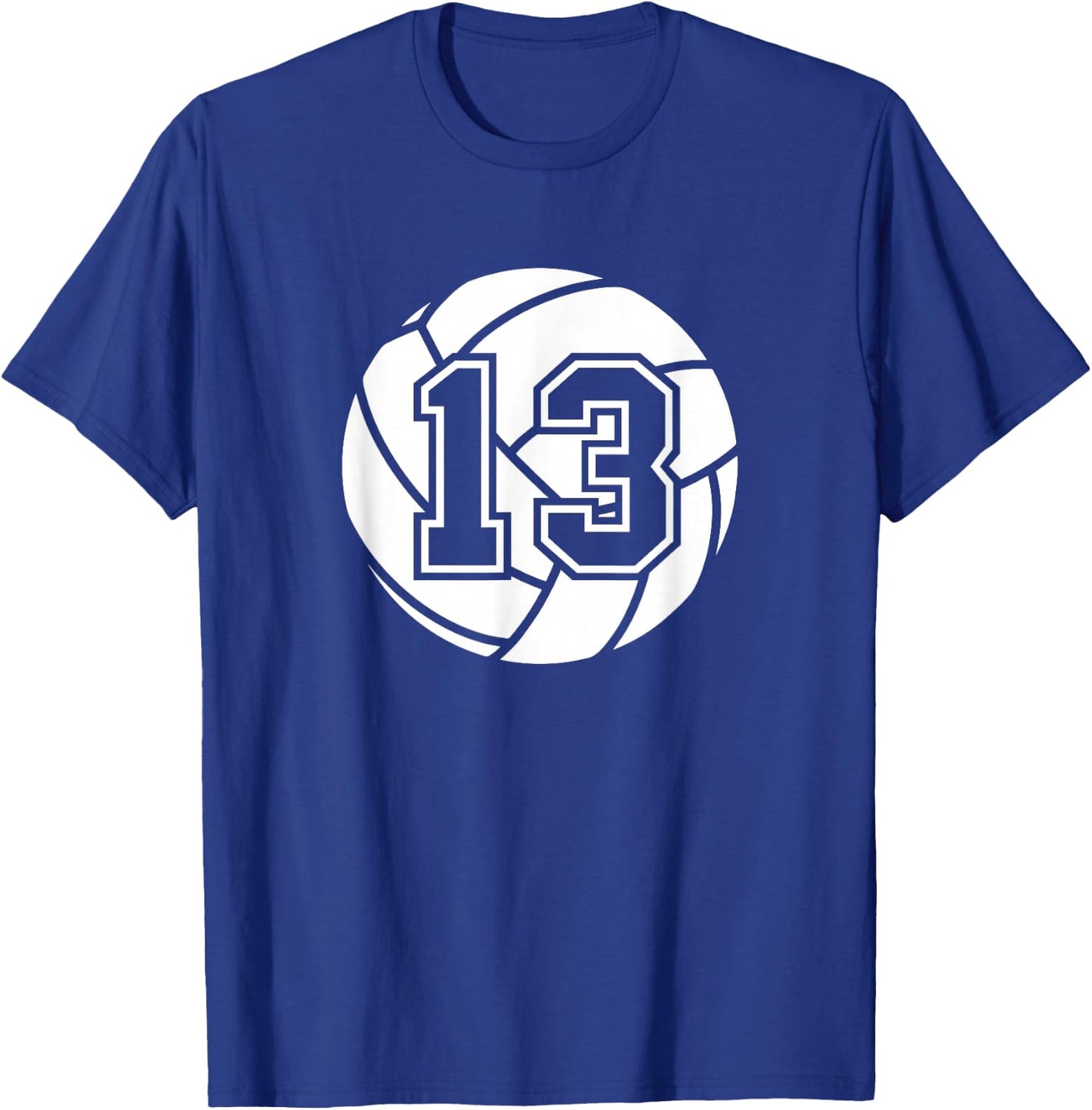 Volleyball Player #13 Volleyball Mom Dad Jersey Number 13 T-Shirt - T-Shirt | Royal