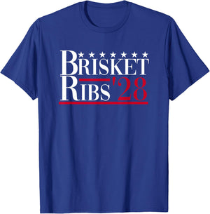 Brisket Ribs 2028 - Funny BBQ Barbecue Political Election T-Shirt - T-Shirt | Royal