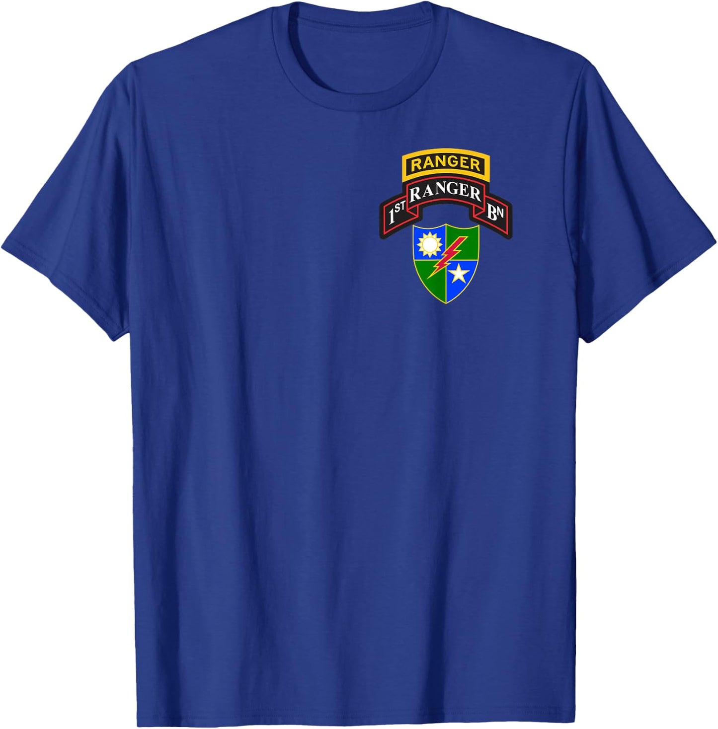 Army Ranger Shirt - 1st Ranger Shirt - Scroll, Tab, DUI T-Shirt - T-Shirt | Royal