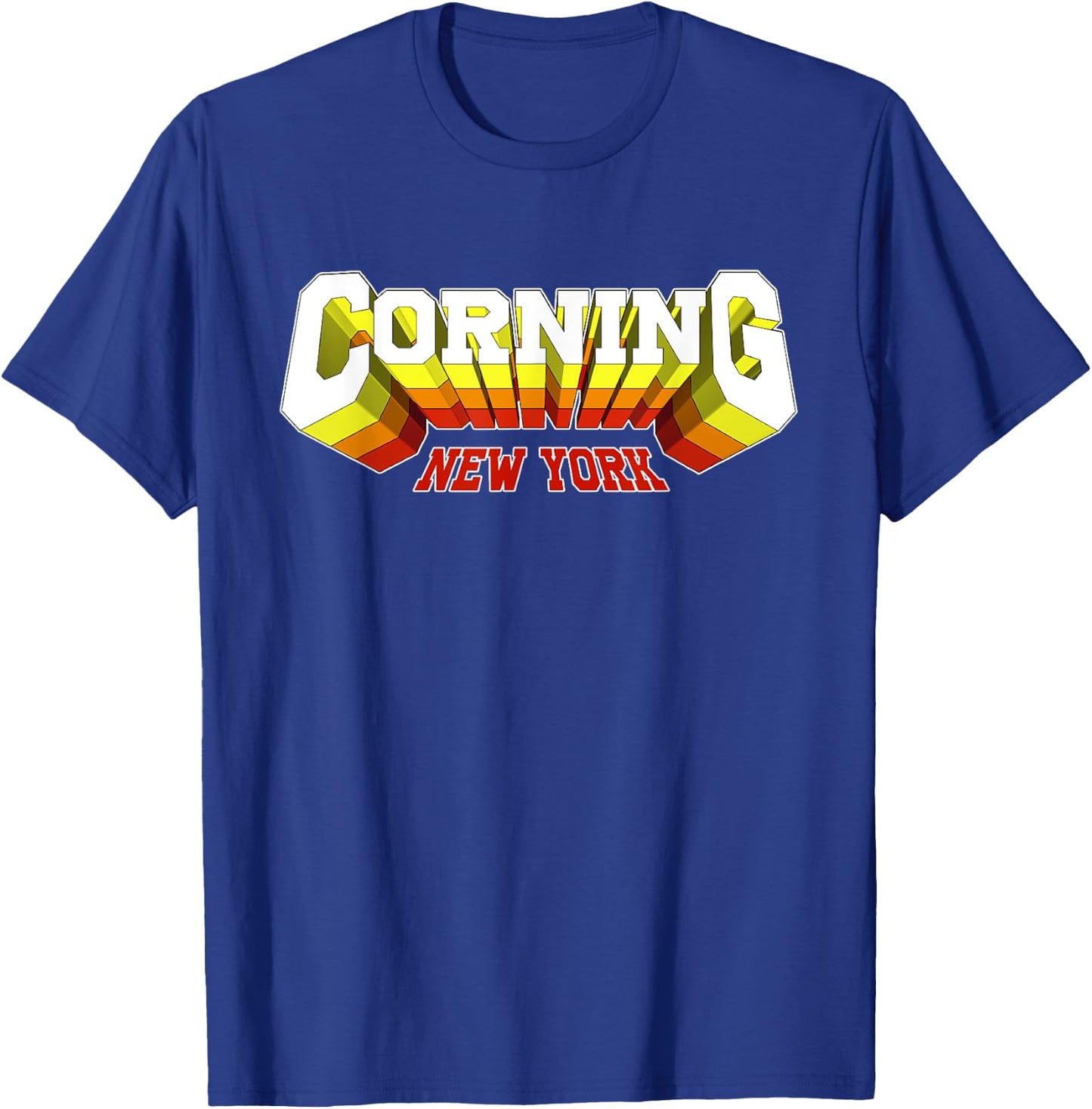 Retro Corning City NY New York T-Shirt - T-Shirt | Royal