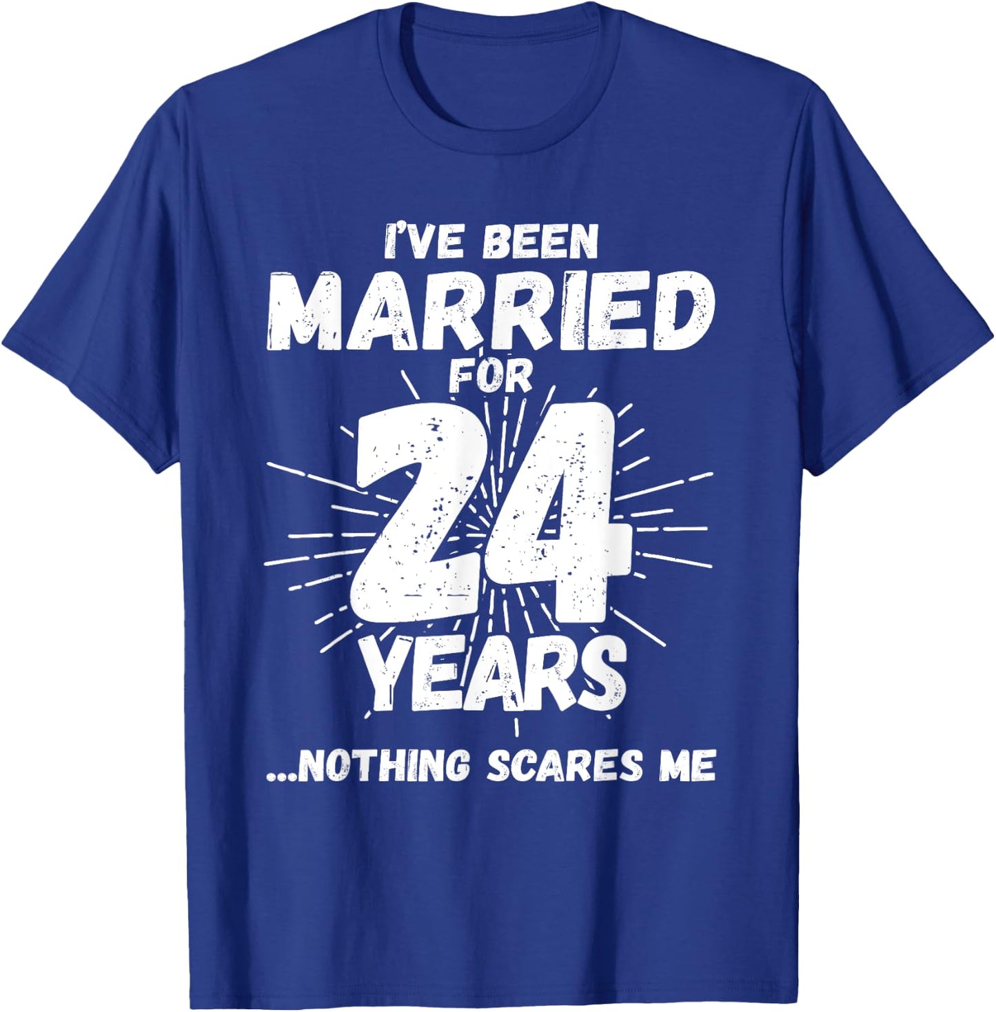 Couples Married 24 Years - Funny 24th Wedding Anniversary T-Shirt - T-Shirt | Royal