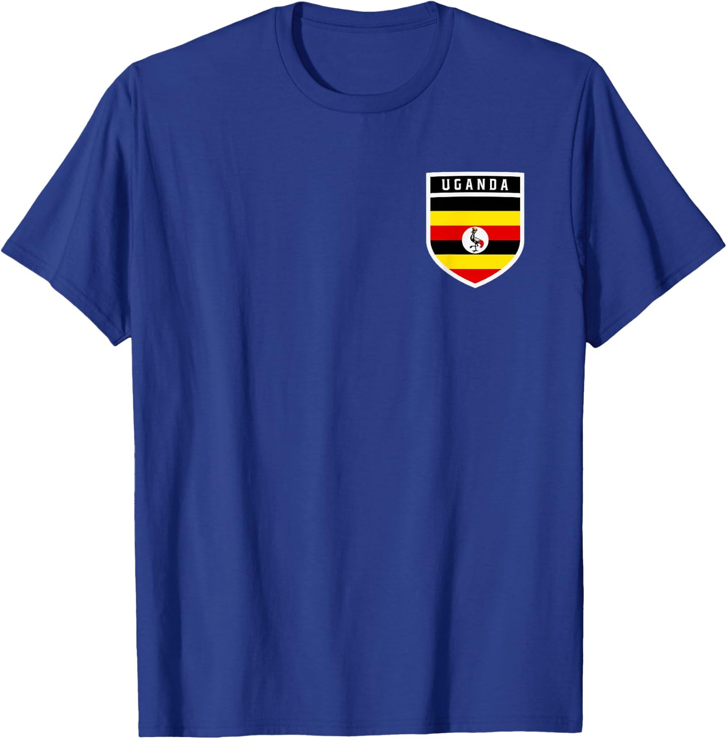 Ugandan Flag Shield Classic Pocket Badge Style T-Shirt - T-Shirt | Royal
