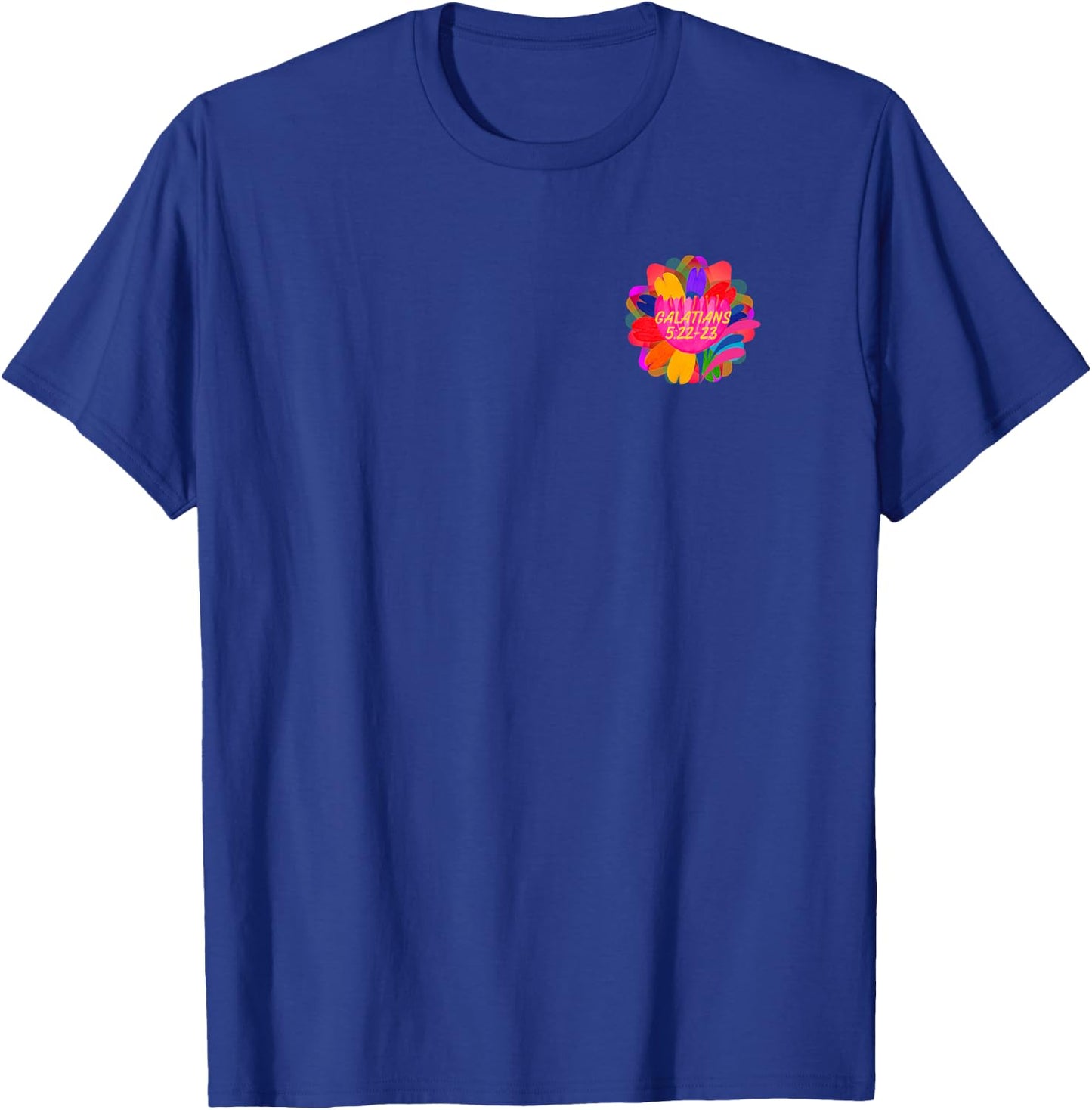 God's Fruit of The Spirit Galatians 5 22 Design on Back Gift T-Shirt - T-Shirt | Royal