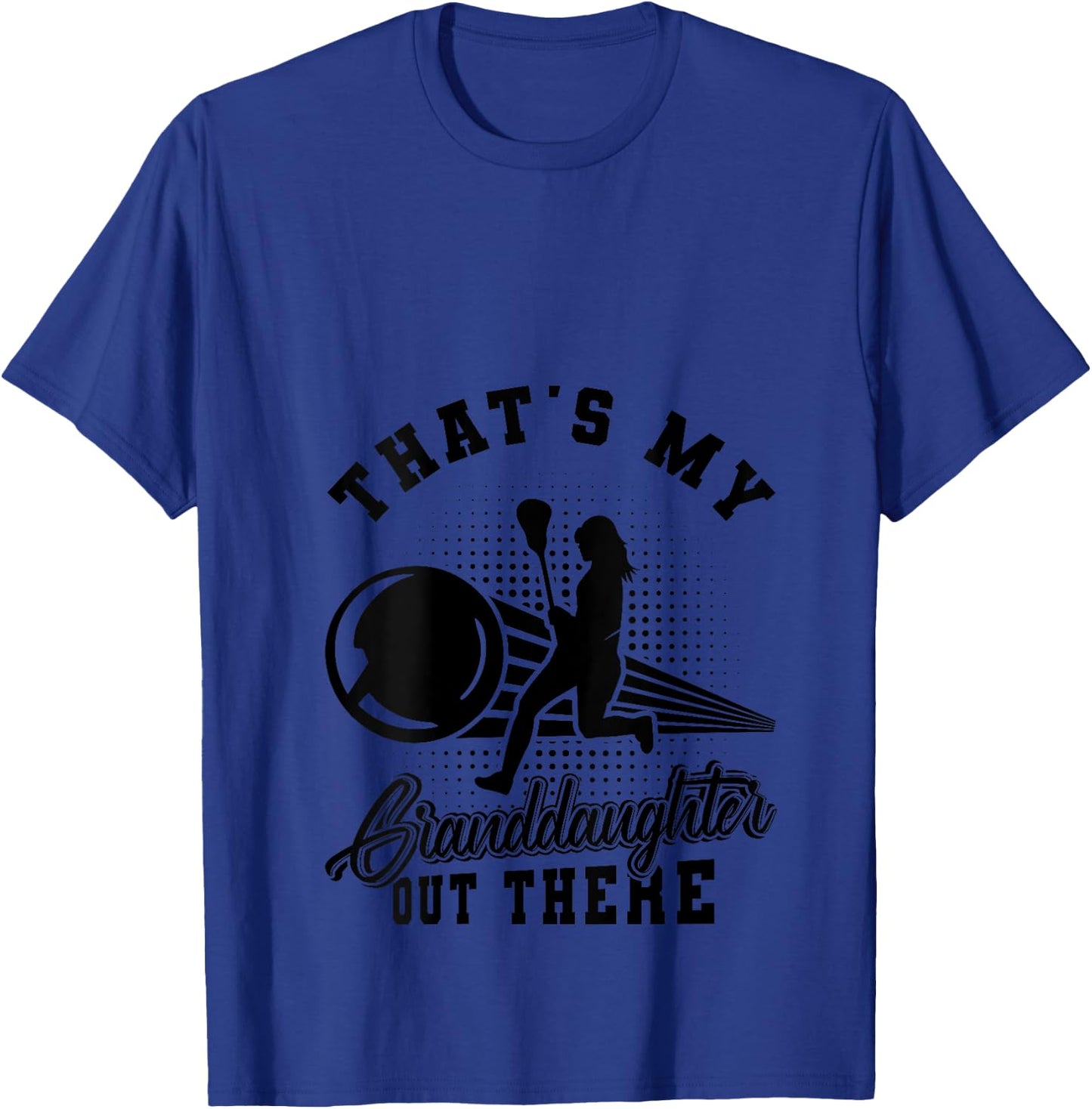 Lacrosse That's My Granddaughter Out There Grandpa Grandma V-Neck T-Shirt - T-Shirt | Royal