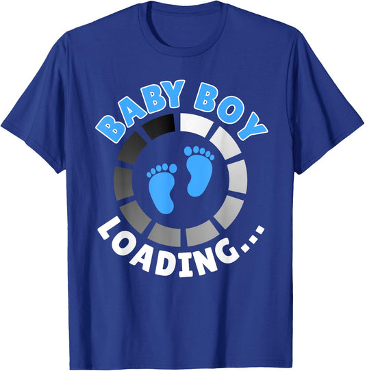 Expectant Mother BABY BOY LOADING Funny Future Mother T-Shirt - T-Shirt | Royal