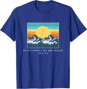 By His Stripes We Are Healed Isaiah 53:5 - Vintage Bible T-Shirt - T-Shirt | Royal