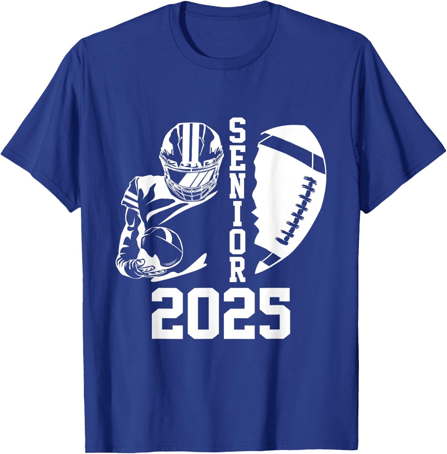 Graduate Senior Class of 2025 Graduation American Football T-Shirt - T-Shirt | Royal
