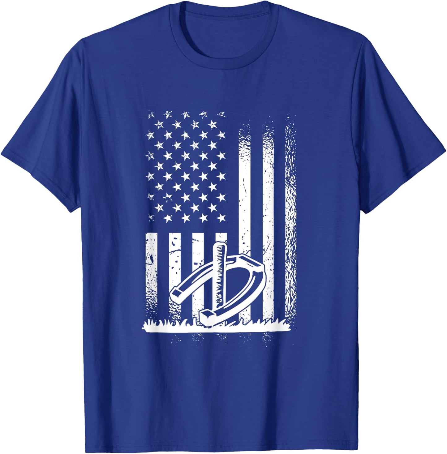 American Horseshoes Player, Horseshoe Pitching T-Shirt - T-Shirt | Royal