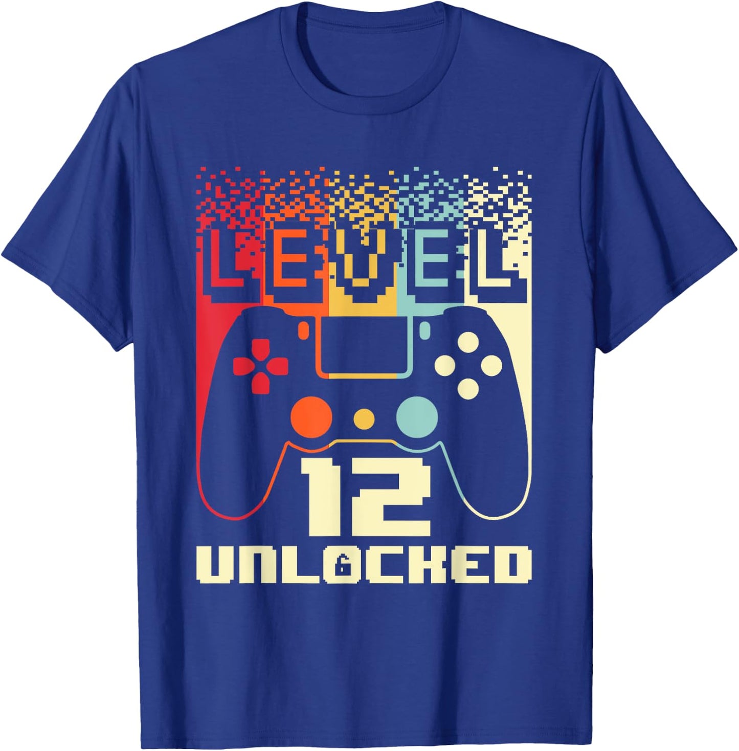 12th Birthday For Boys Level 12 Unlocked Gamer 12 Year Old T-Shirt - T-Shirt | Royal