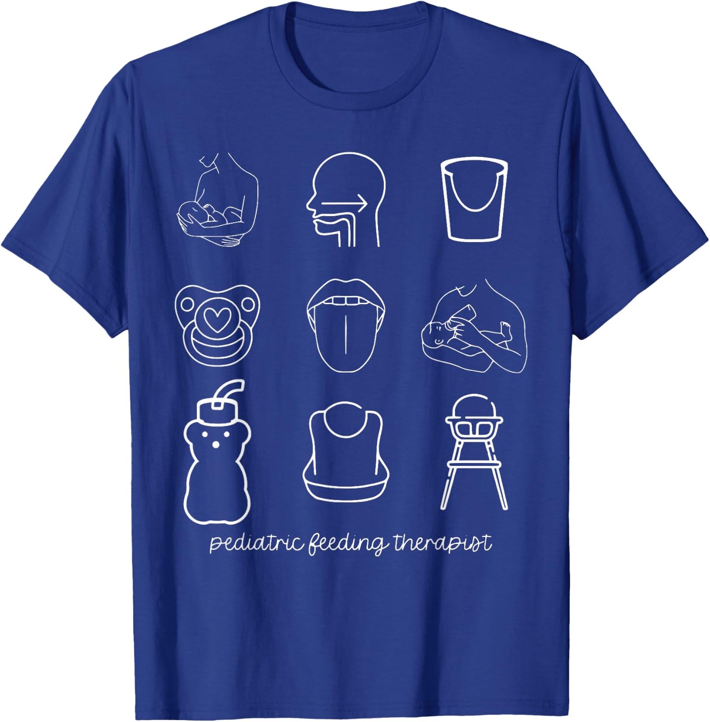 Retro Pediatrics Feeding Therapist Speech Pathologist SLP T-Shirt - T-Shirt | Royal