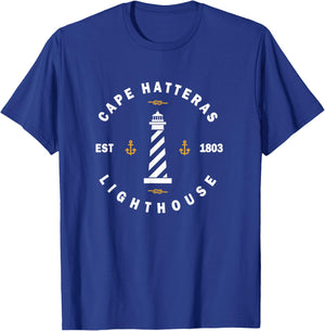 Cape Hatteras Lighthouse T Shirt Outer Banks NC OBX T-Shirt - T-Shirt | Royal