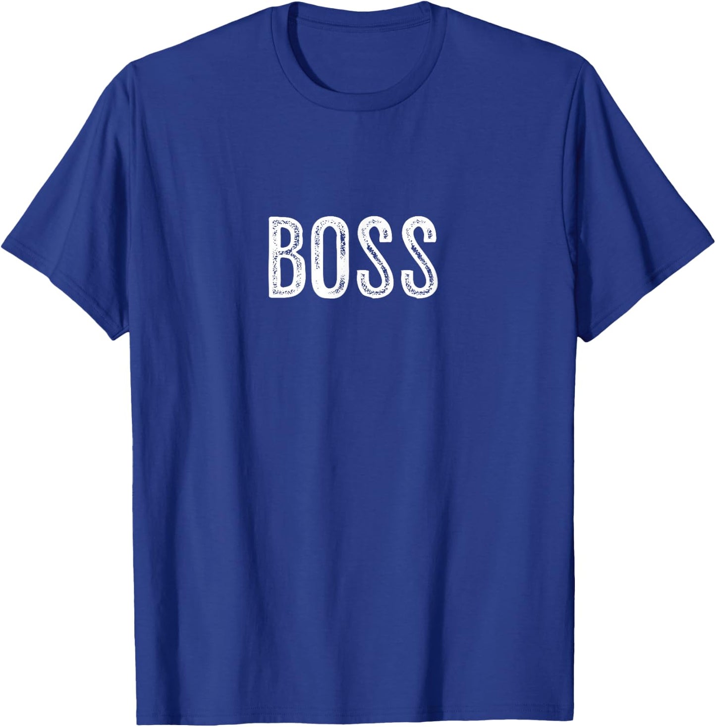 Distressed Boss Typography Minimalist Statement Design T-Shirt - T-Shirt | Royal