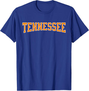 Vintage Orange Print Dark Retro Varsity Tennessee T-Shirt - T-Shirt | Royal