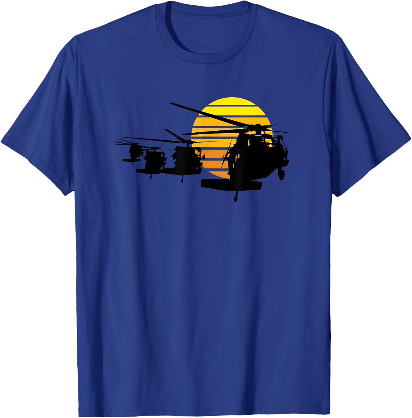 Mission Complete Blackhawk helicopter USA UH60 military T-Shirt - T-Shirt | Royal