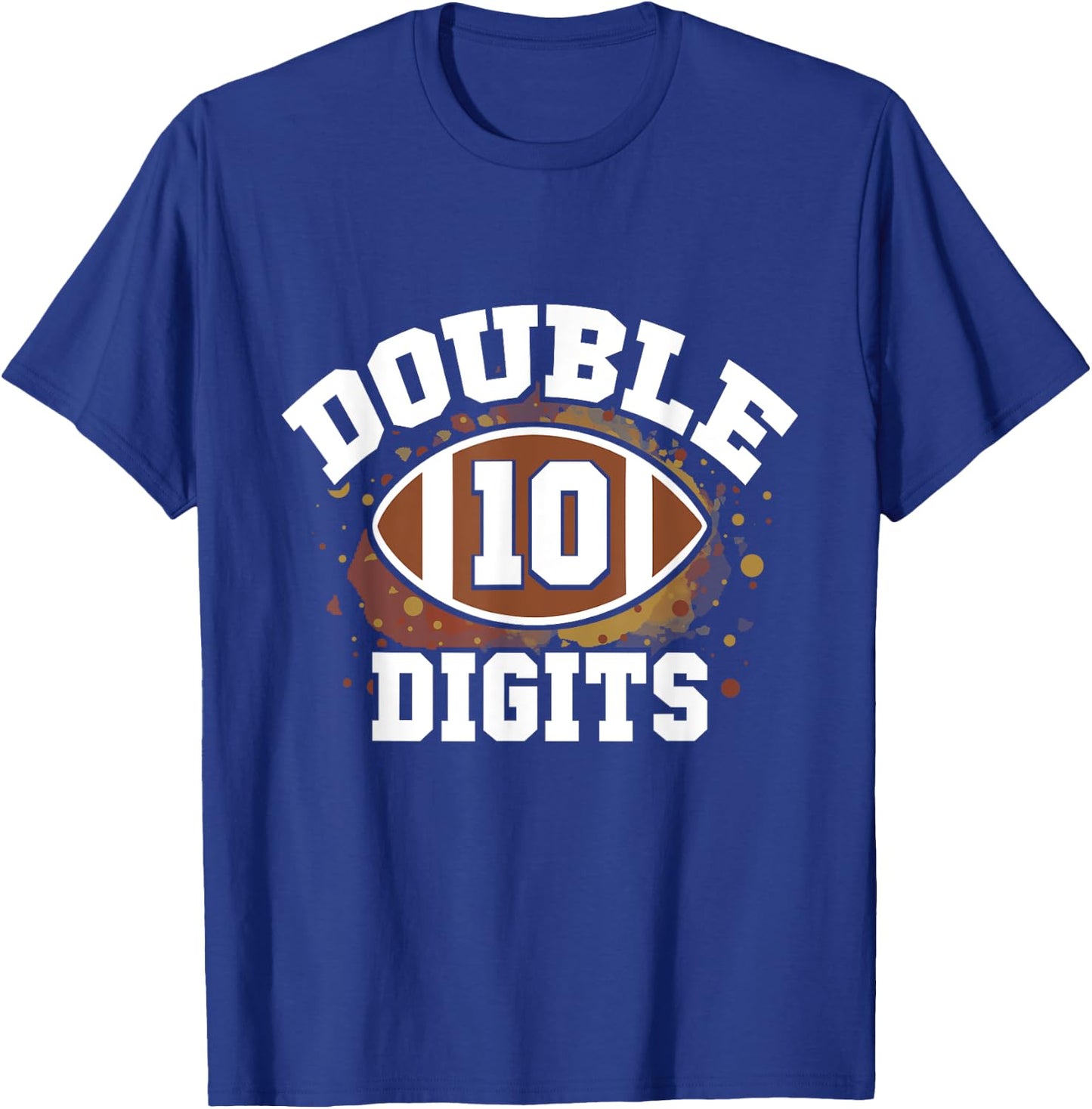 Double Digits Football Birthday Boy 10th Bday 10 Years Old T-Shirt - T-Shirt | Royal