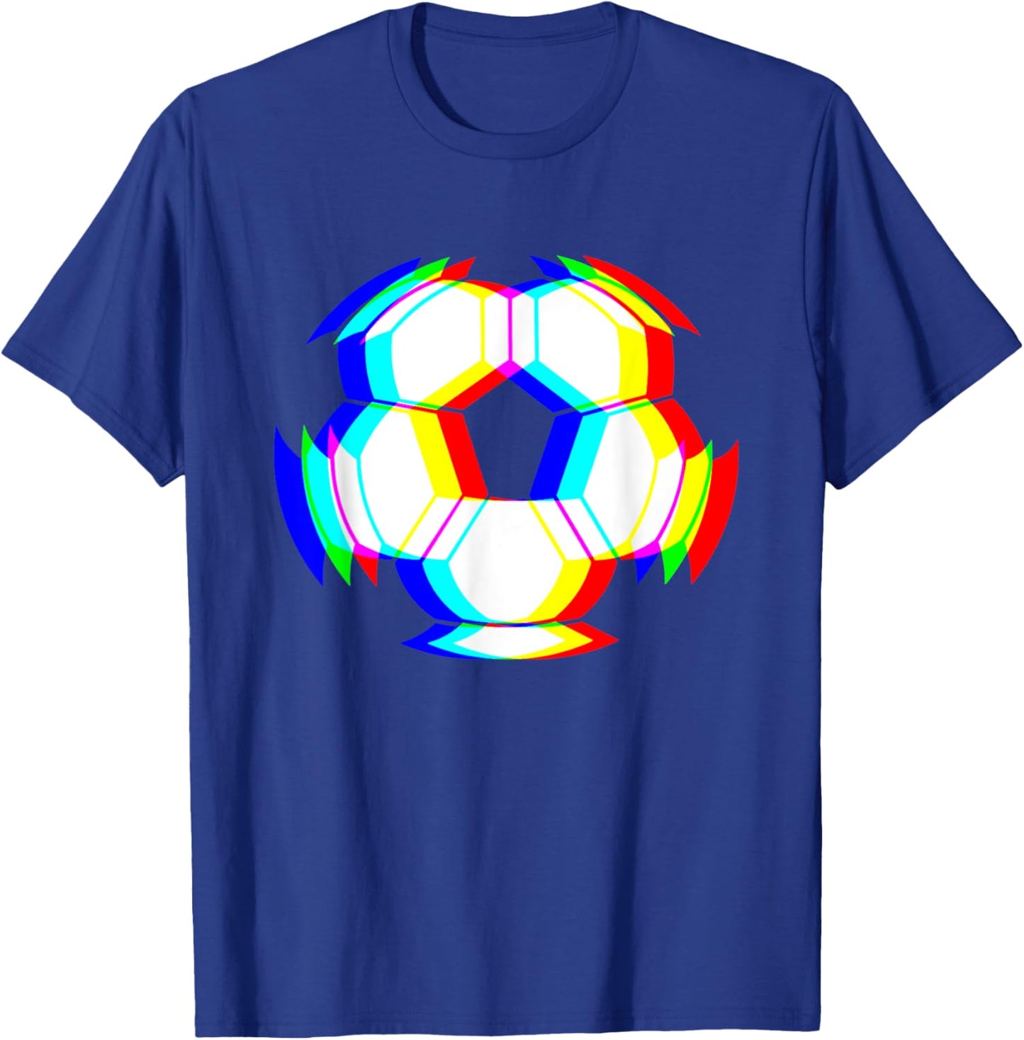 Soccer Ball Trippy EDM Glitch Techno Rave T-Shirt - T-Shirt | Royal