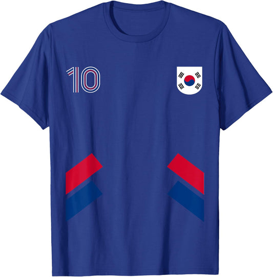Retro10 South Korea Football South Korea Soccer Flag T-Shirt - T-Shirt | Royal